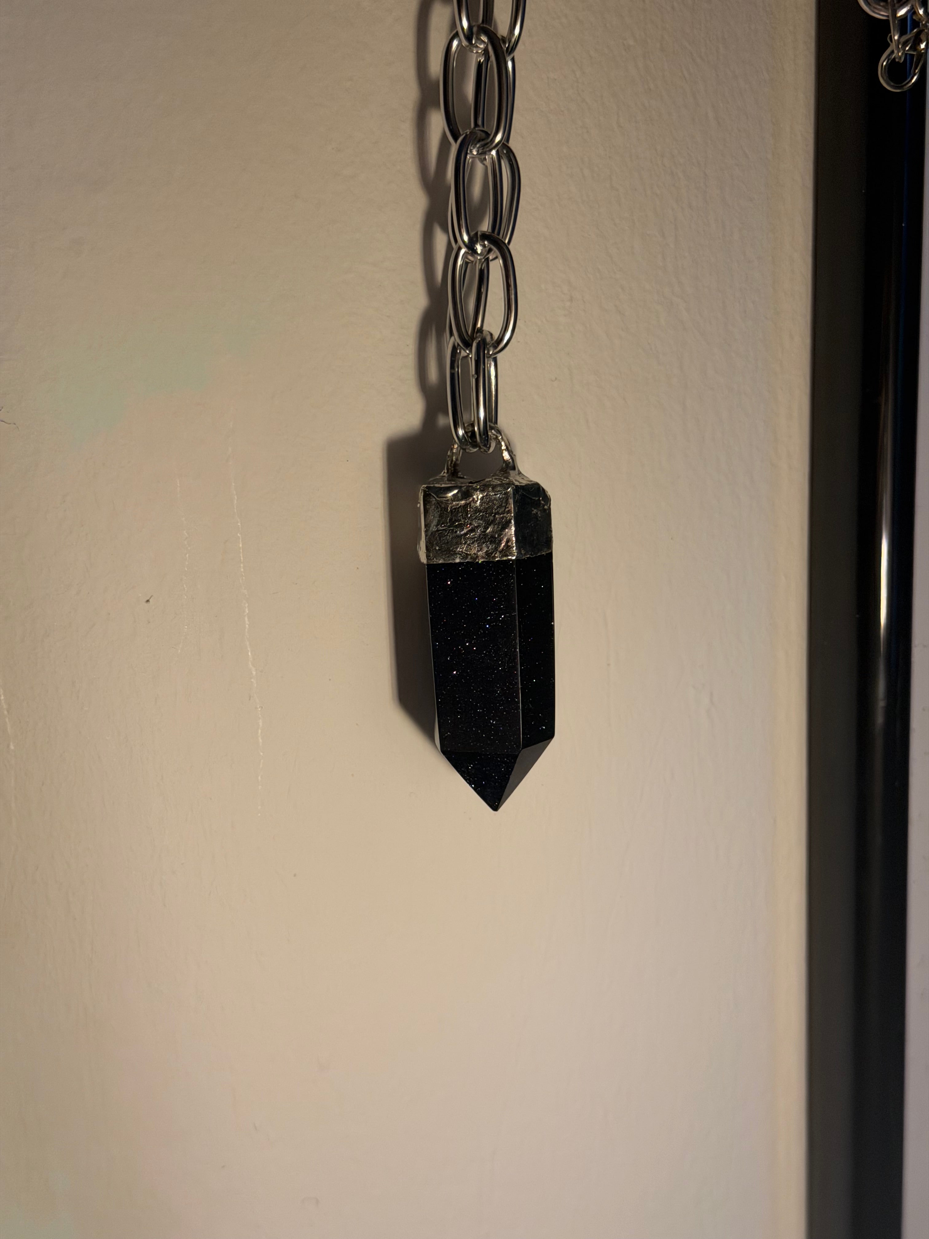 Soft Soldered Blue Sandstone Chunky Chain Necklace