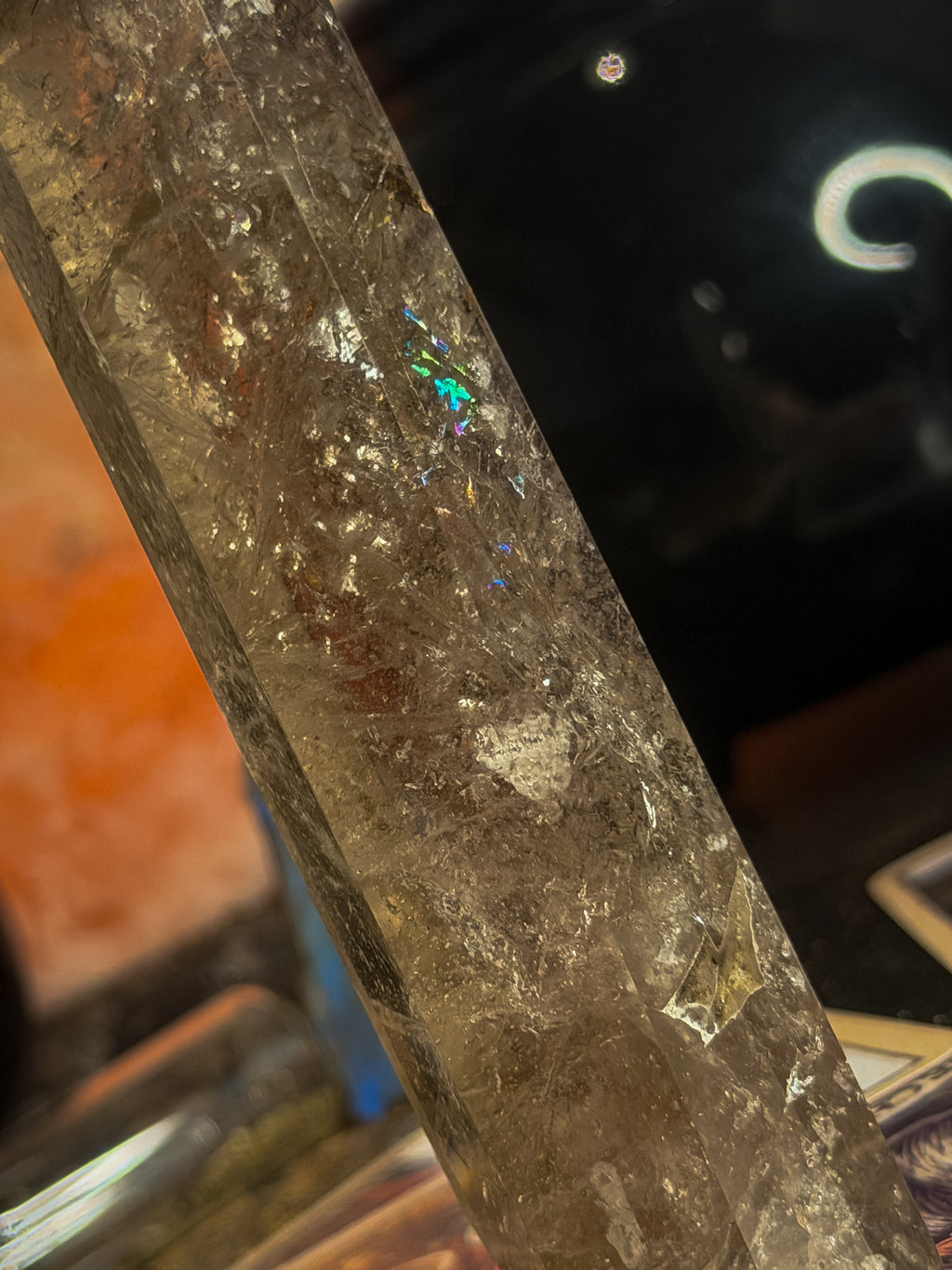 Tourmalinated Smoky Quartz Tower