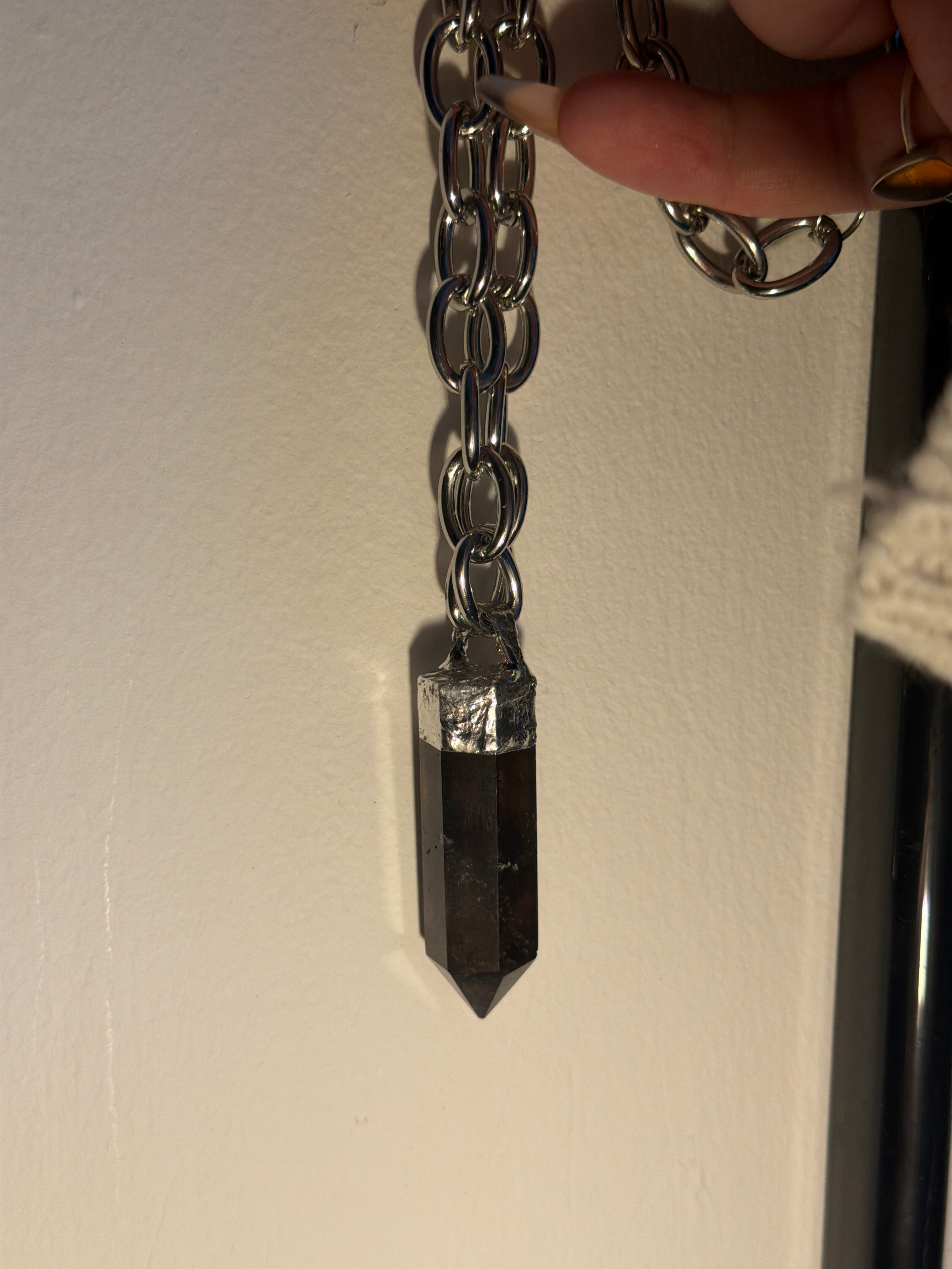Soft Soldered Smoky Quartz Chunky Chain Necklace