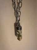 Soft Soldered Moss Agate Chunky Chain Necklace