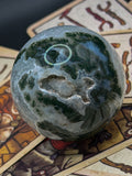 Moss Agate Druzy Sphere