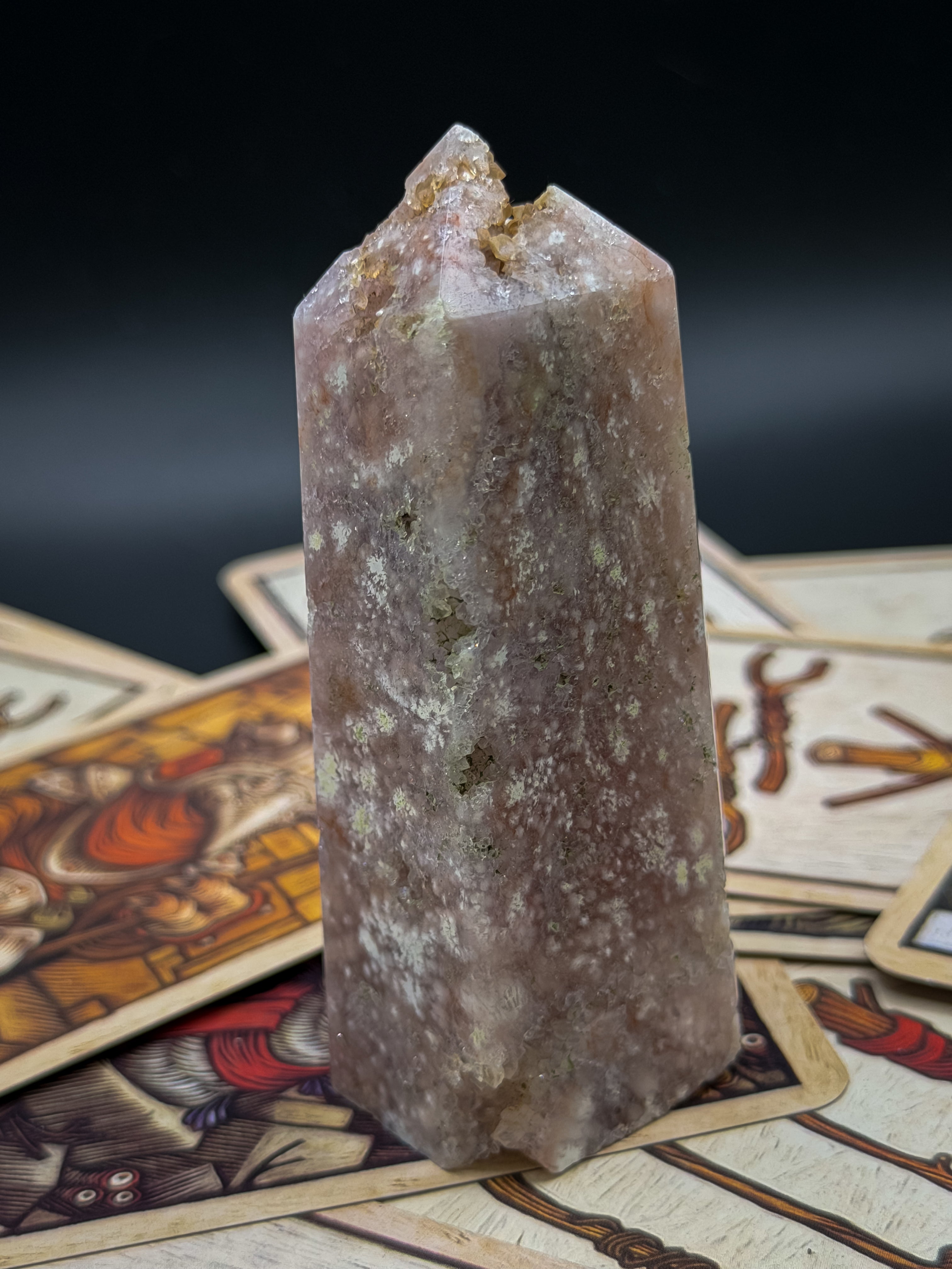 Flower Agate Druzy Tower