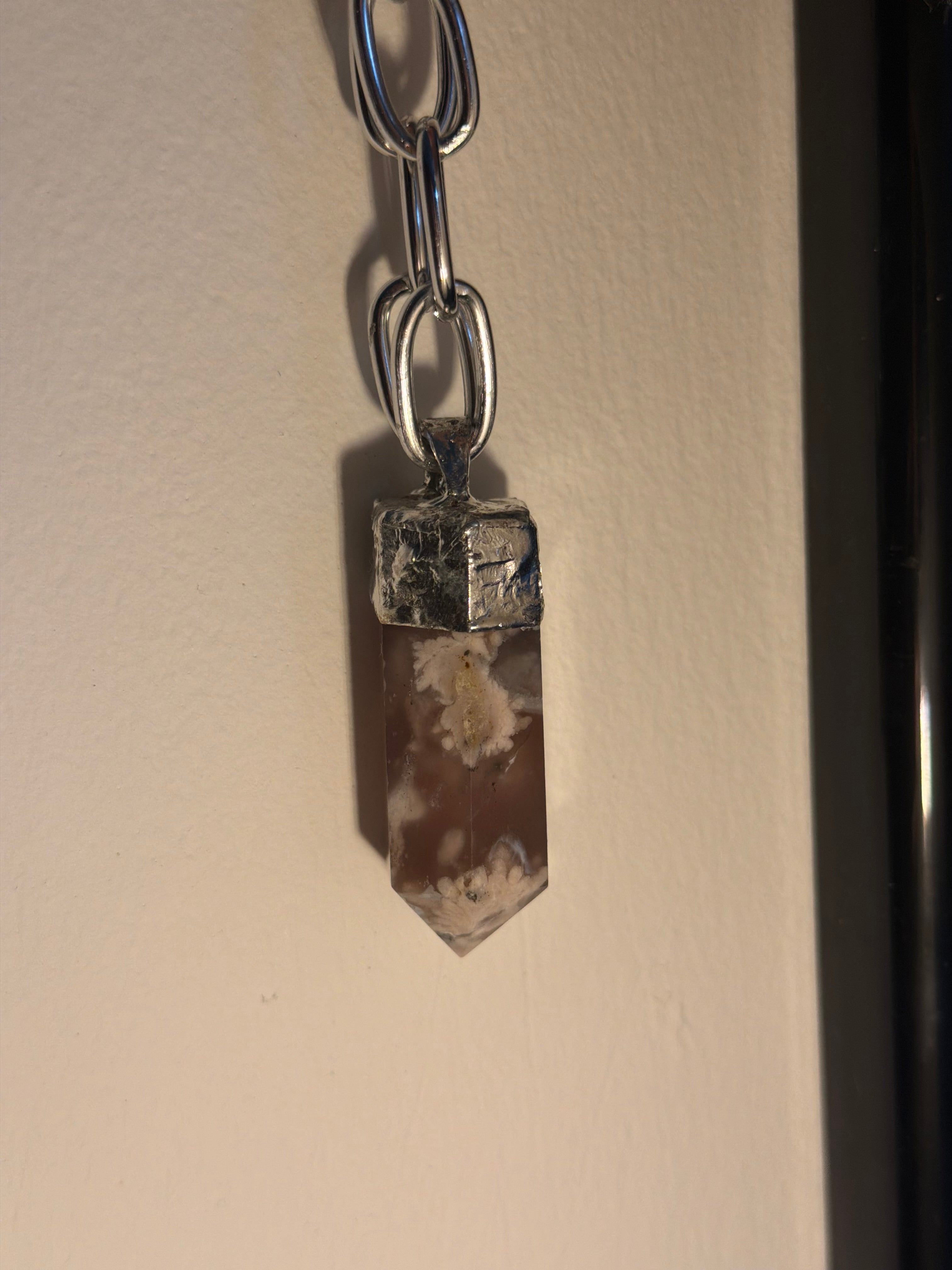 Soft Soldered Flower Agate Chunky Chain Necklace