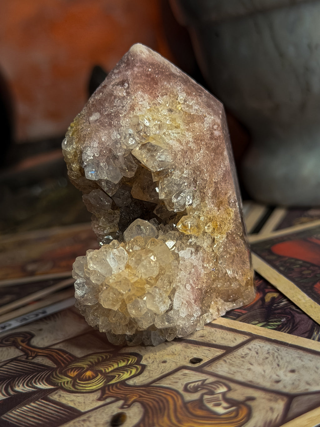 Pink Amethyst Druzy Tower