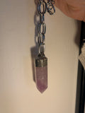 Soft Soldered Pink Fluorite Chunky Chain Necklace