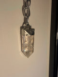 Soft Soldered Aura Coated Crackle Quartz Chunky Chain Necklace