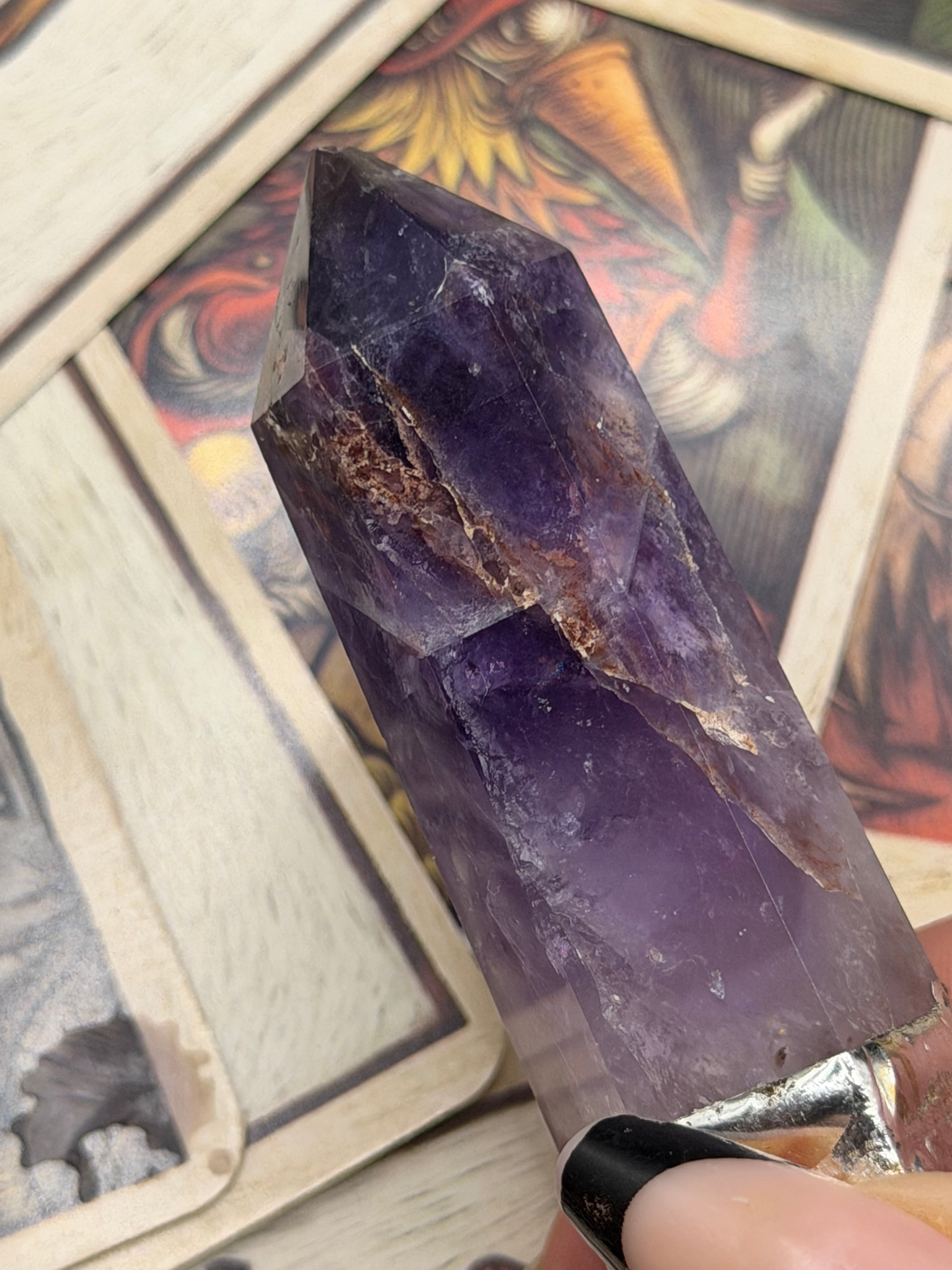 Soft Soldered Amethyst Chunky Chain Necklace