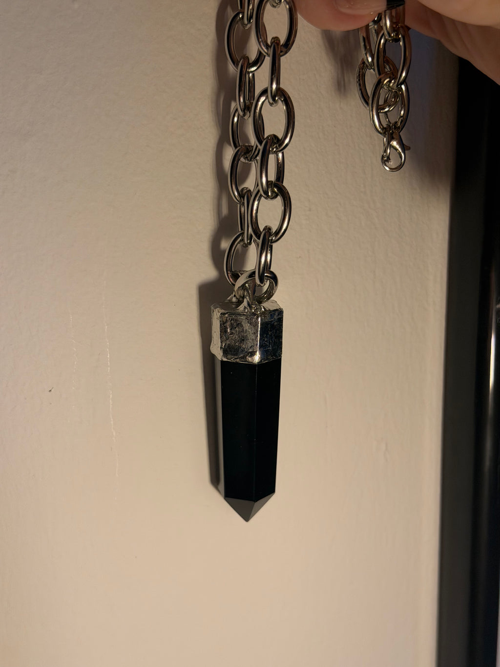 Soft Soldered Obsidian Chunky Chain Necklace