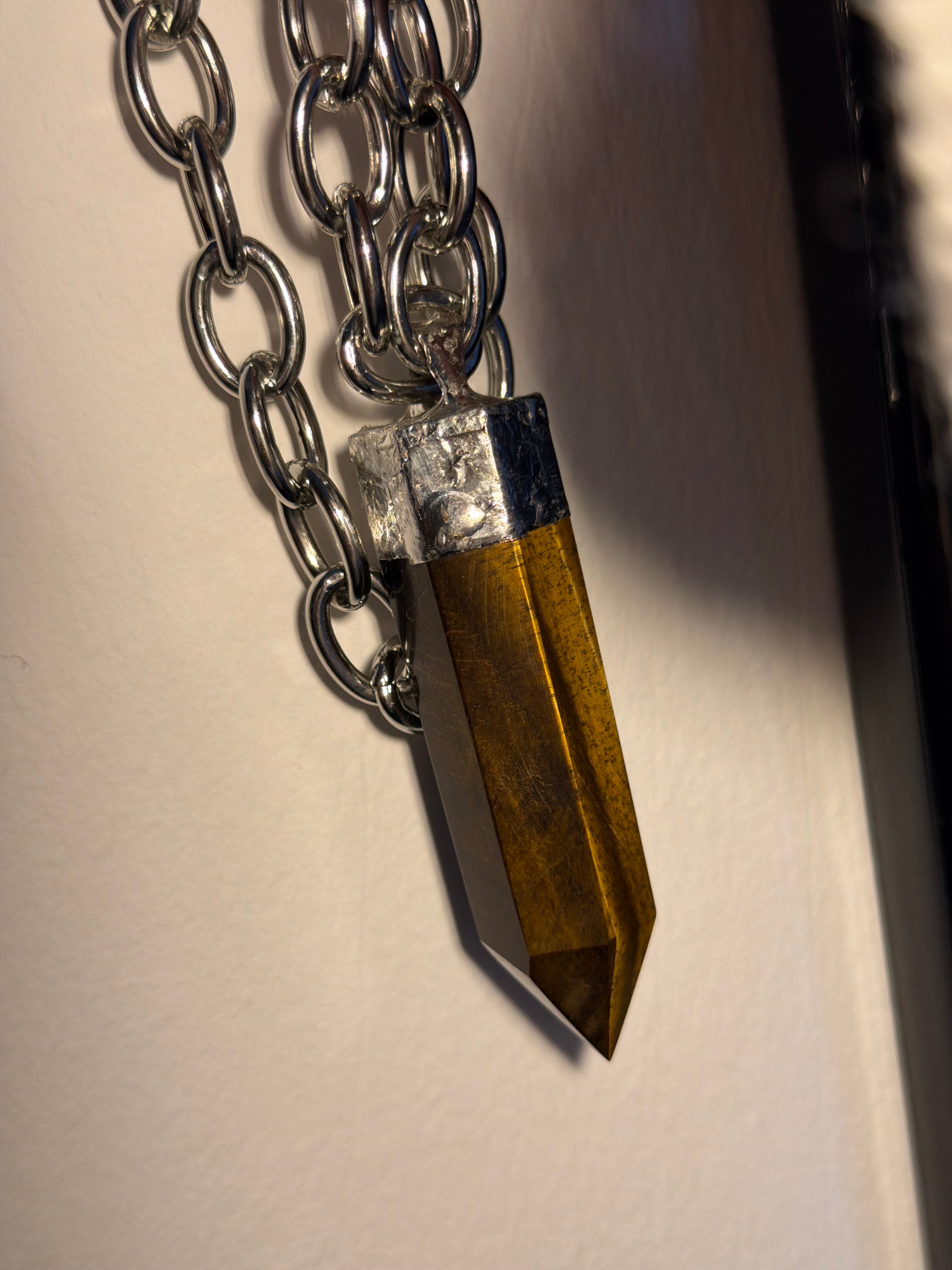 Soft Soldered Tigers Eye Chunky Chain Necklace