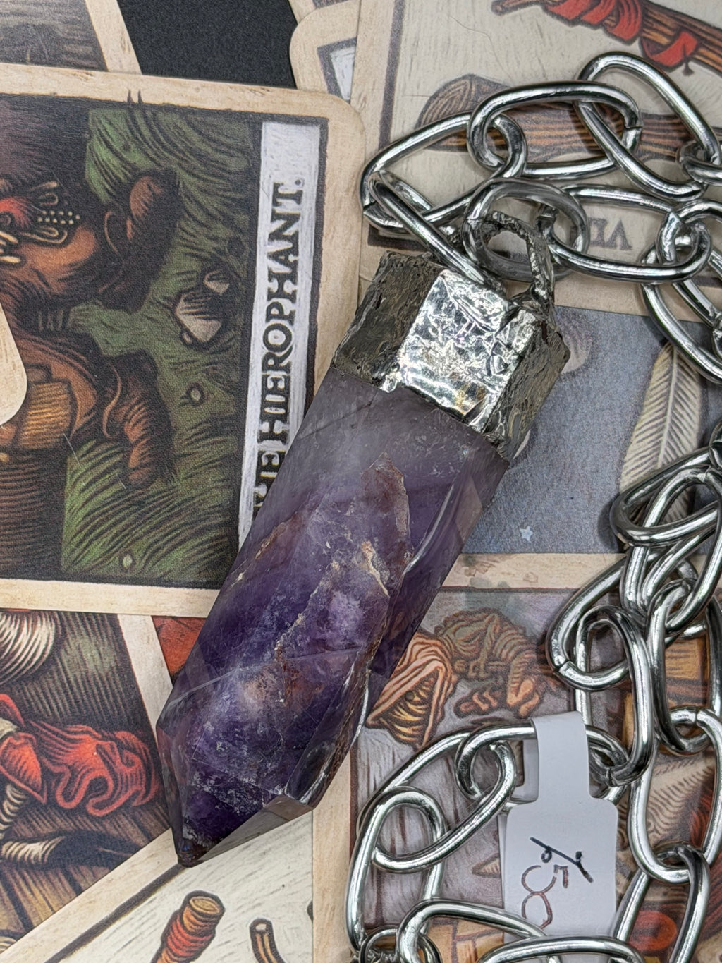 Soft Soldered Amethyst Chunky Chain Necklace