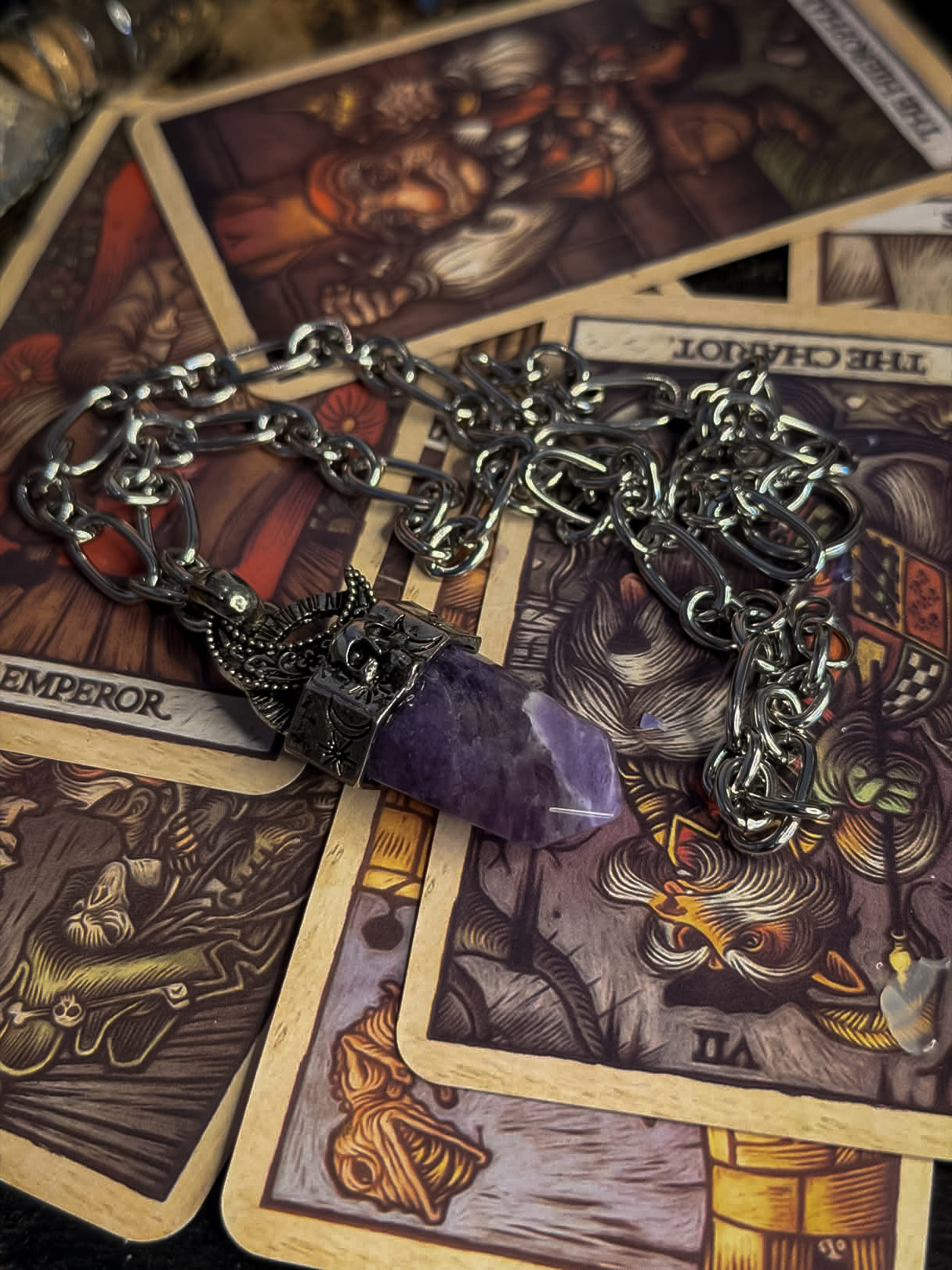 Amethyst Chunky Chain Necklace