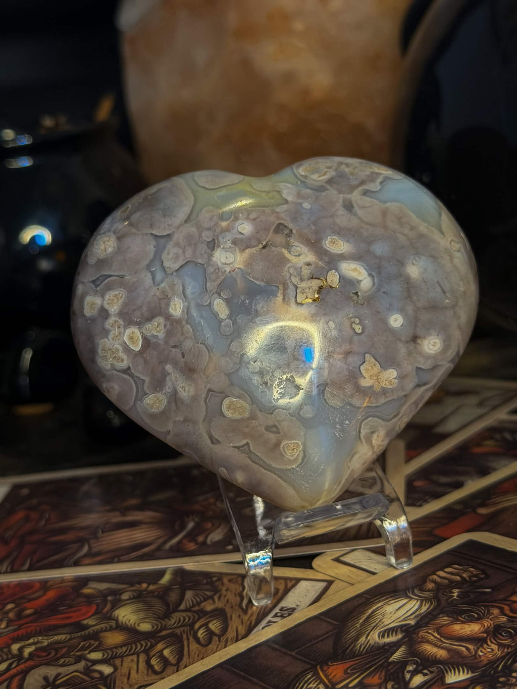 Flower Agate Heart