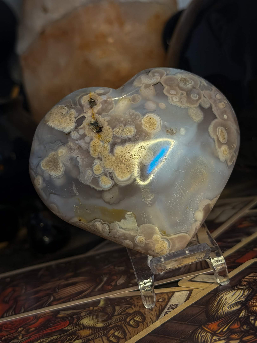 Flower Agate Heart