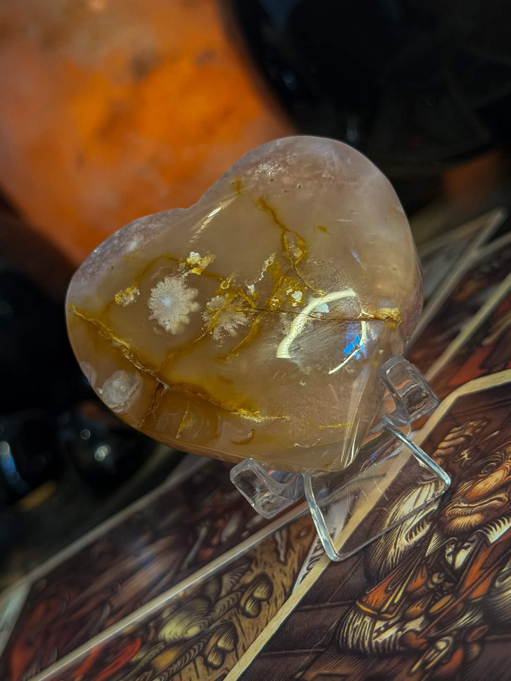 Flower Agate Heart