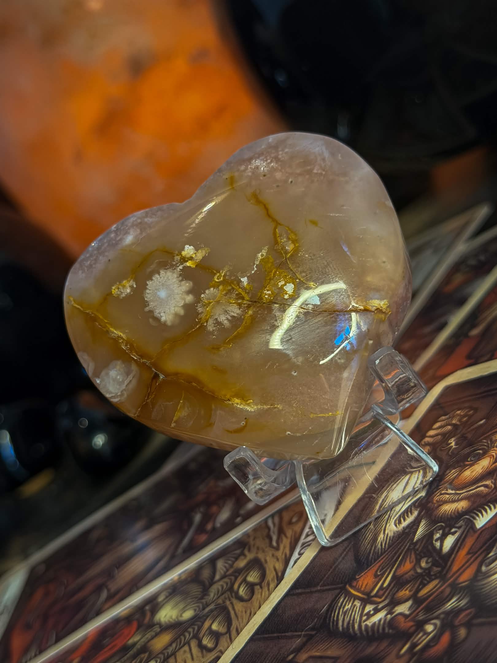 Flower Agate Heart
