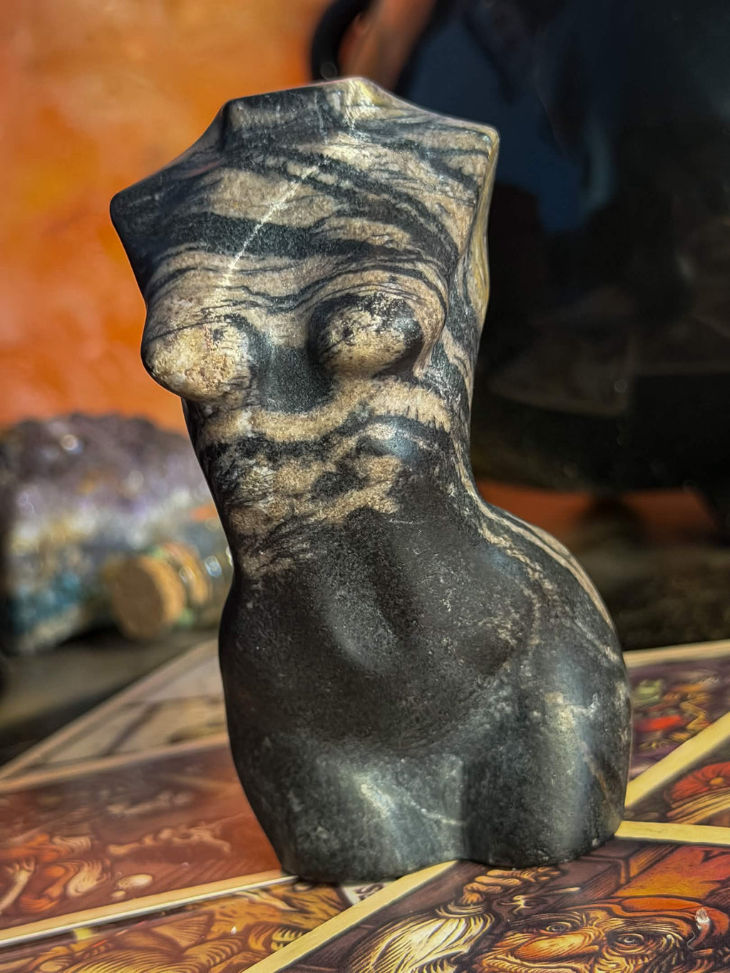 Black Network Jasper Goddess