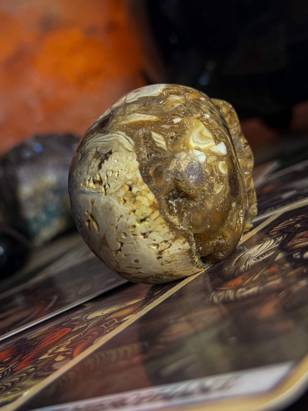 Chocolate Calcite Skull