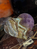 Amethyst and Crazy Lace Agate Heart