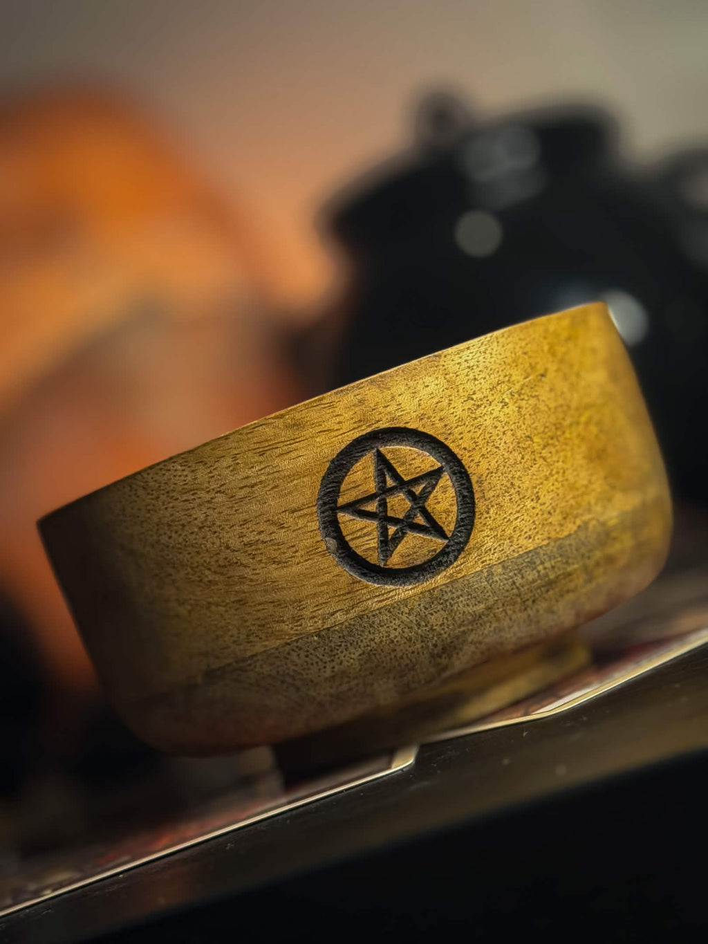 Wooden Pentacle Incense Burner