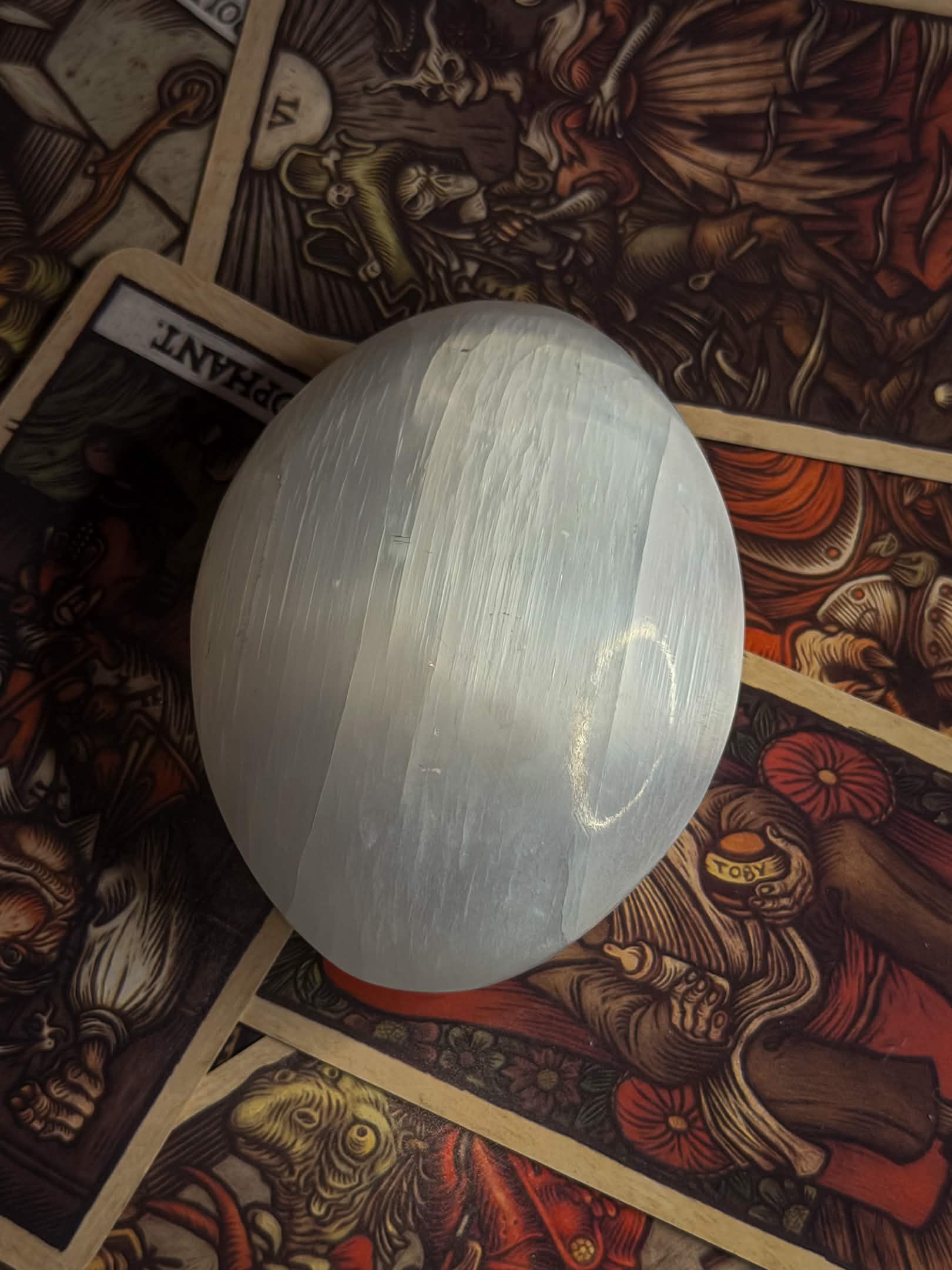 Selenite Palmstone