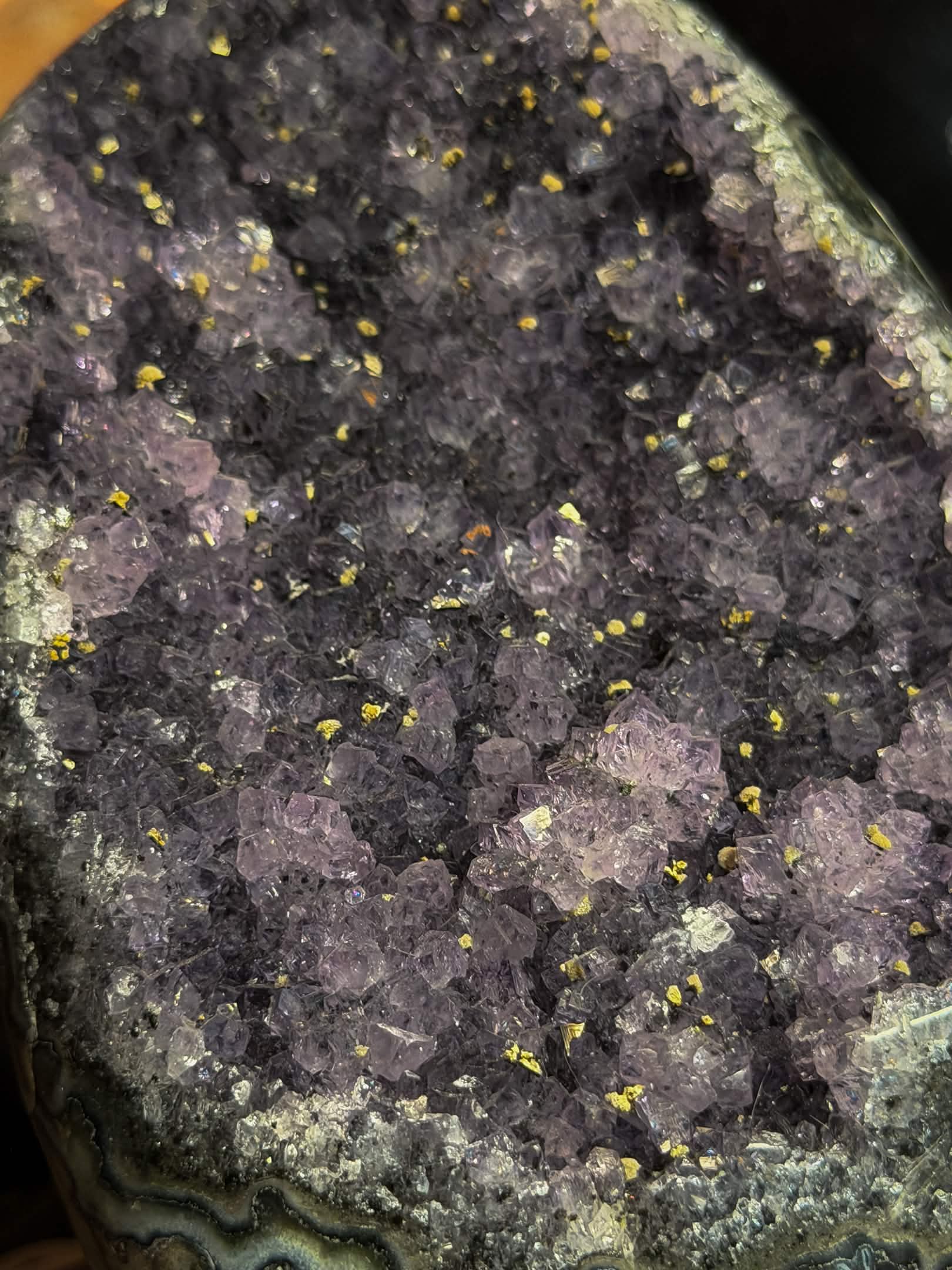 Amethyst Freeform with Pyrite Inclusions