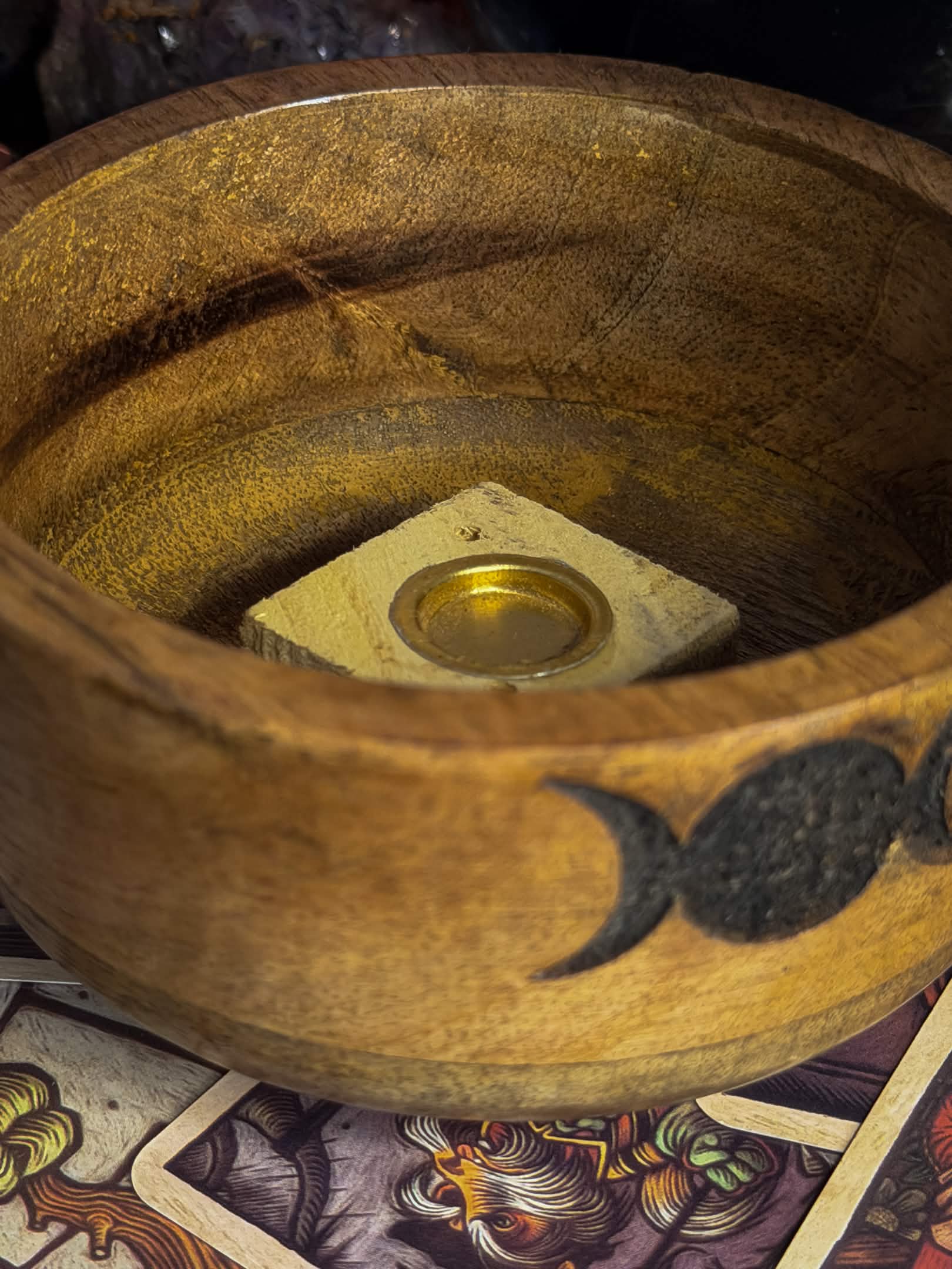 Triple Moon Incense Bowl