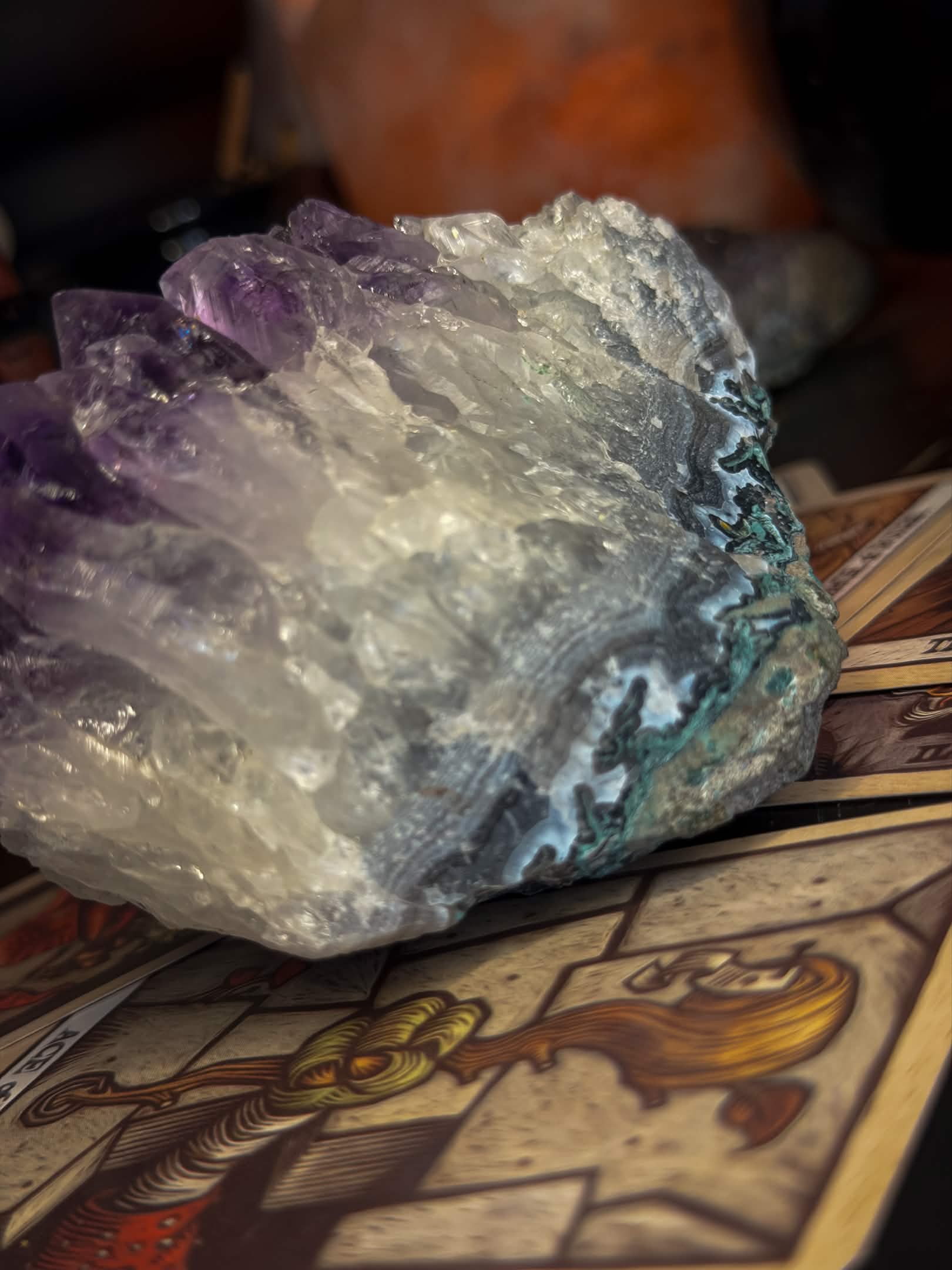 Amethyst Cluster on Agate Matrix