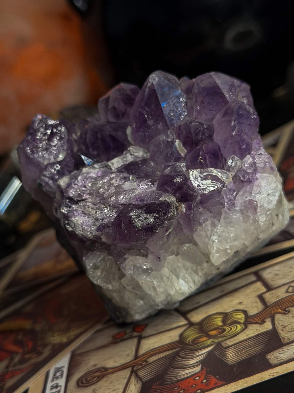 Amethyst Cluster on Agate Matrix