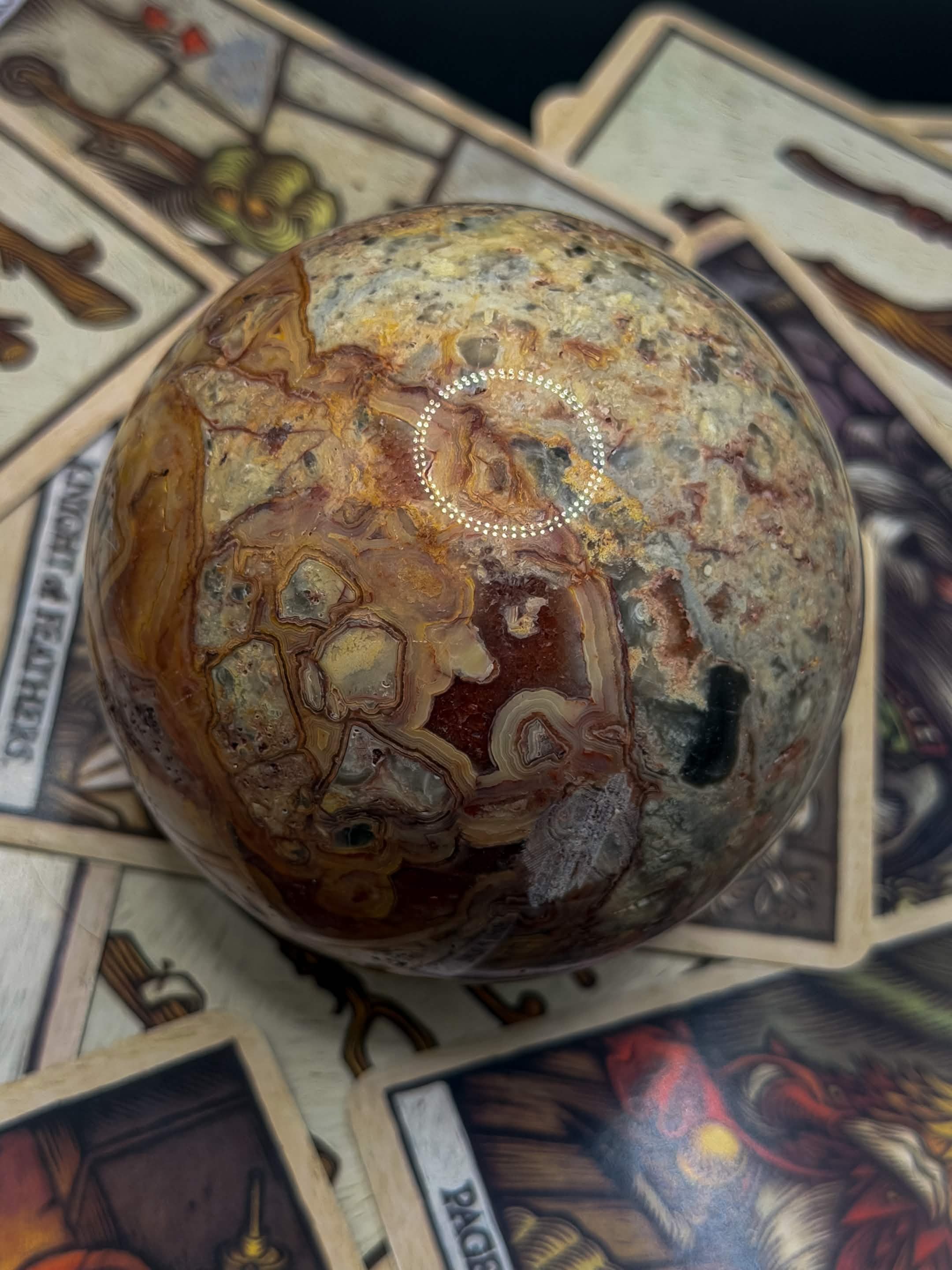 Mexican Crazy Lace Agate Sphere